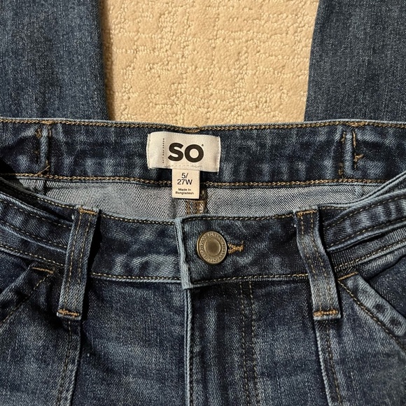 SO Classic Blue Denim wide leg Pants size 5/27W - Picture 2 of 3